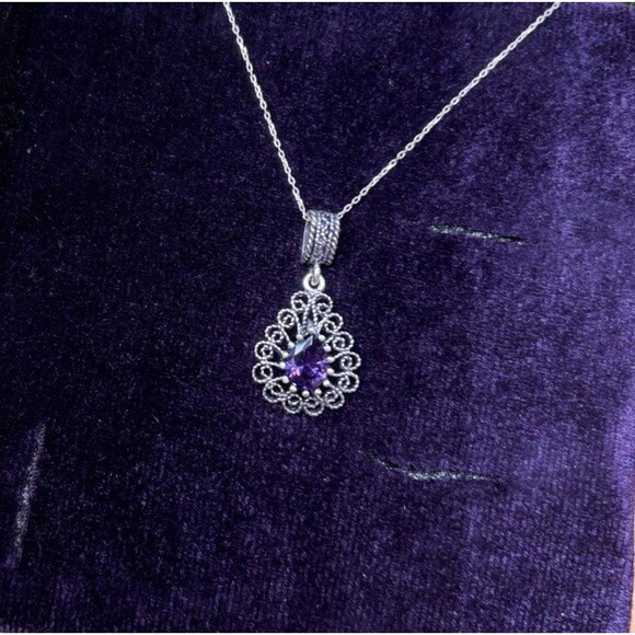 925 Sterling Silver Turkish Filigree Wedding Jewelry Set for Women, HandmadeGift - Picture 2 of 8